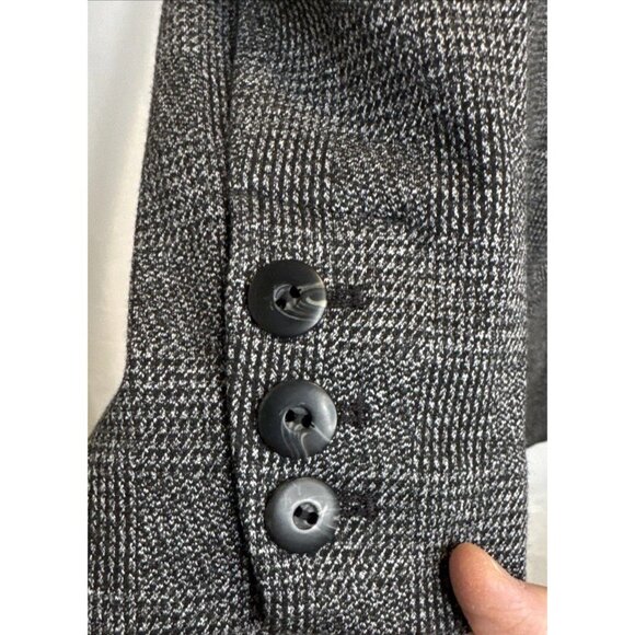 Cabi Womens Gray Black Bond Plaid Stretch Double Breasted Blazer Jacket Sz L - Picture 4 of 13